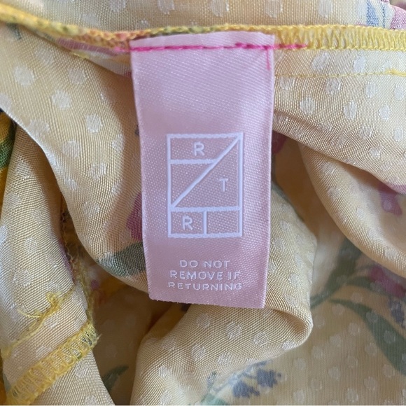 Jill Stuart puff sleeve floral print midi dress yellow 22774 - Picture 14 of 16